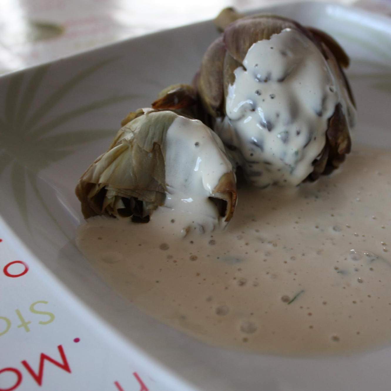 Artichauts vapeur et sa sauce légère