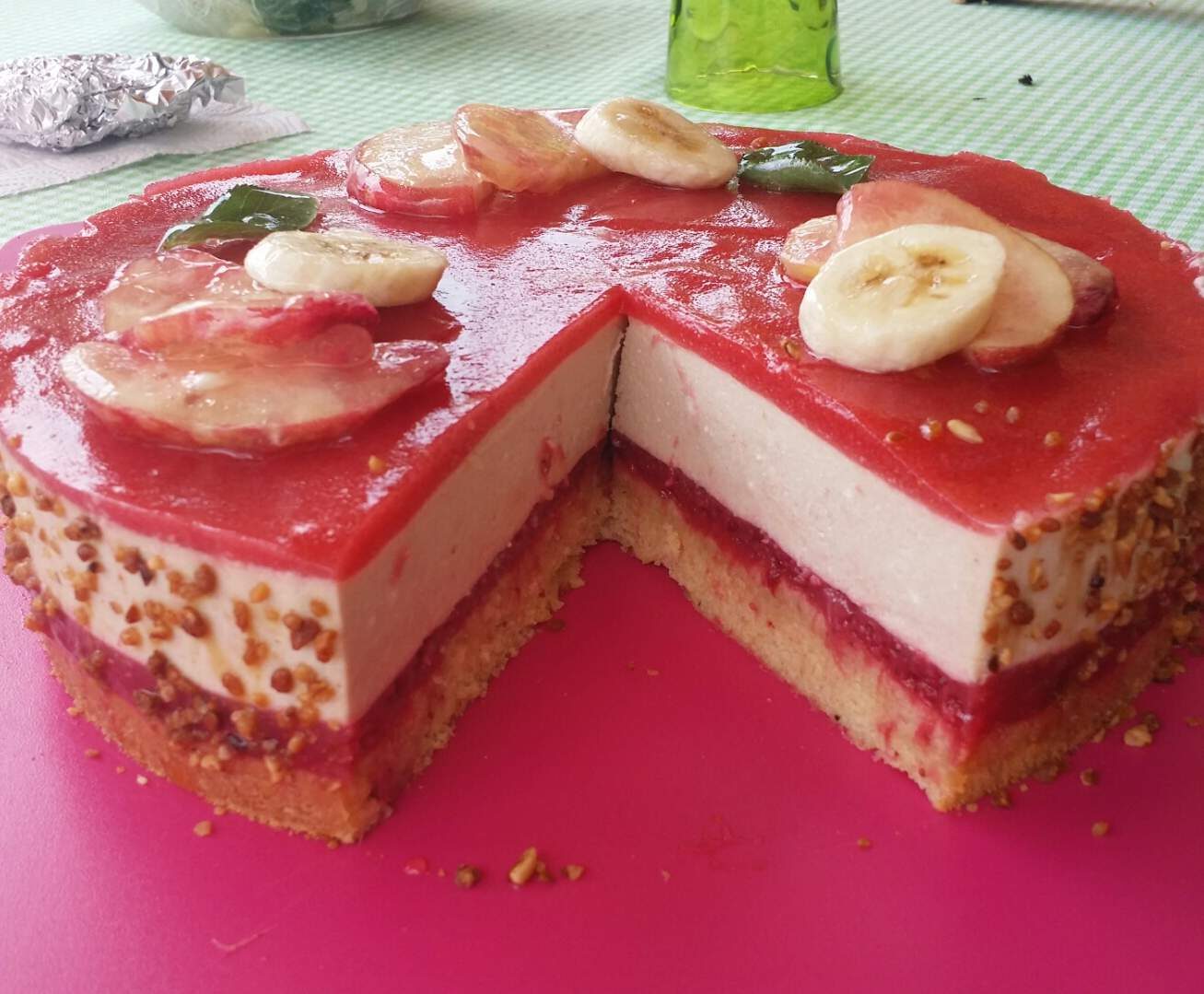Bavarois a la bergamote et compotee de fraise