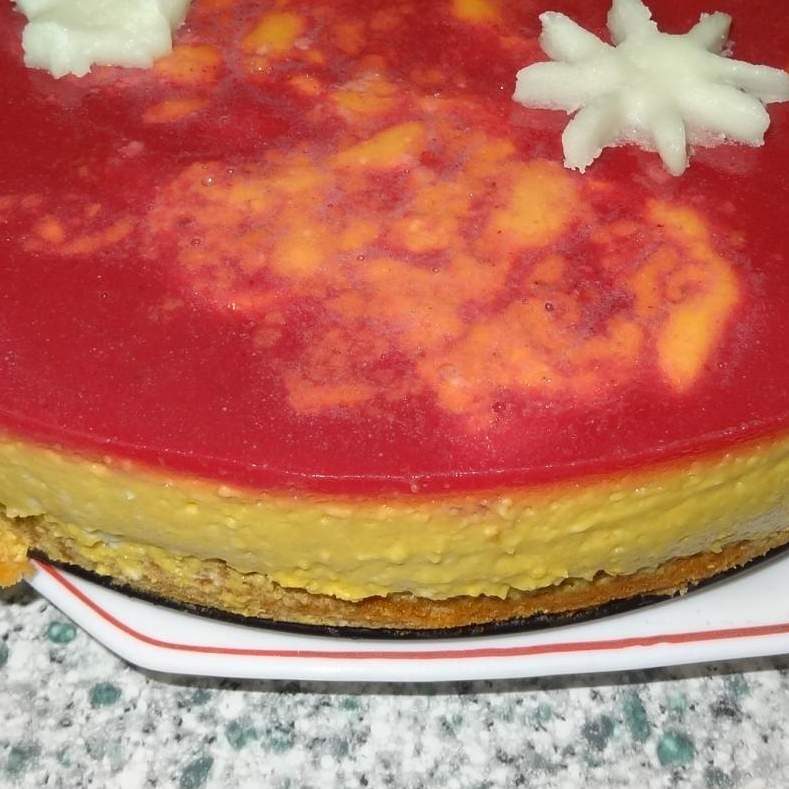 bavarois à la mangue et à la groseille