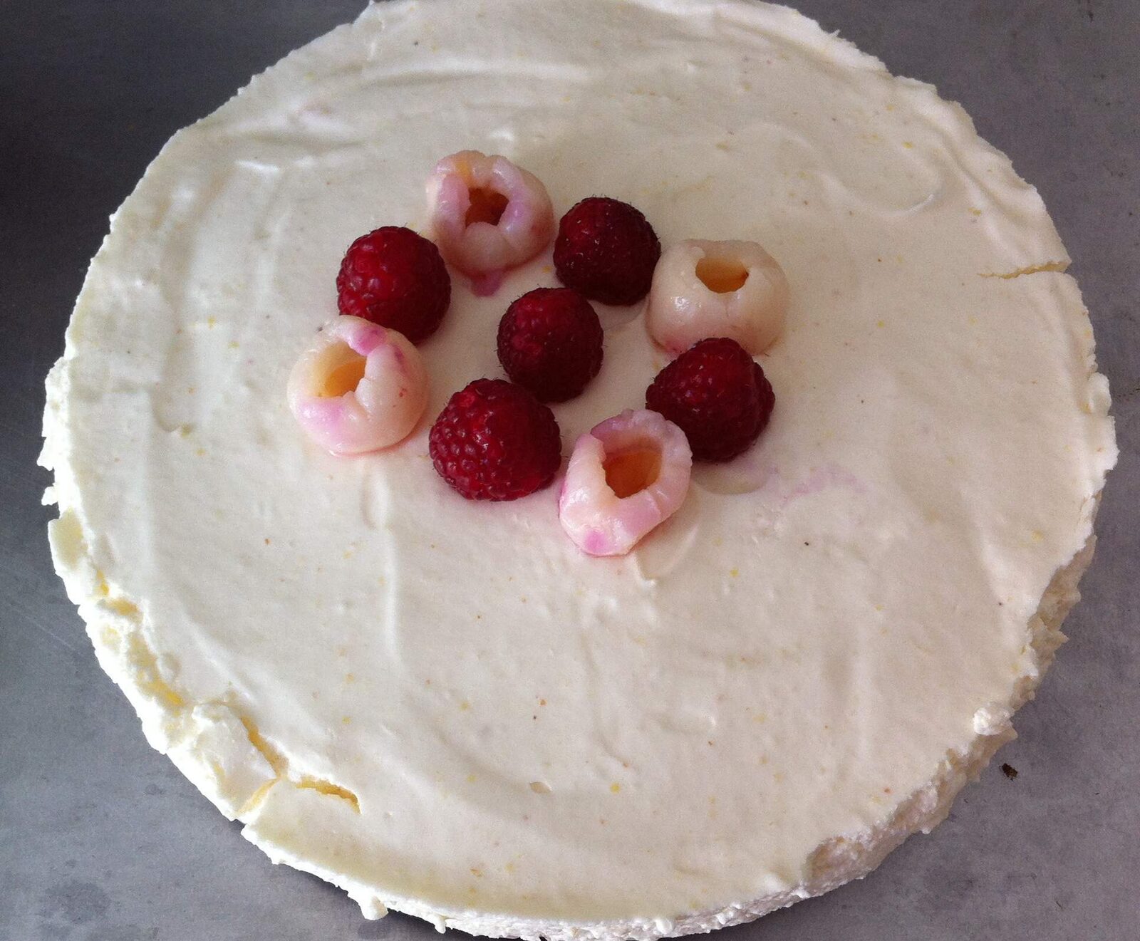 Bavarois litchis framboises