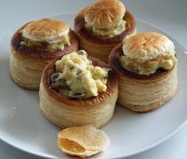 bouché aux pétoncles et champignons