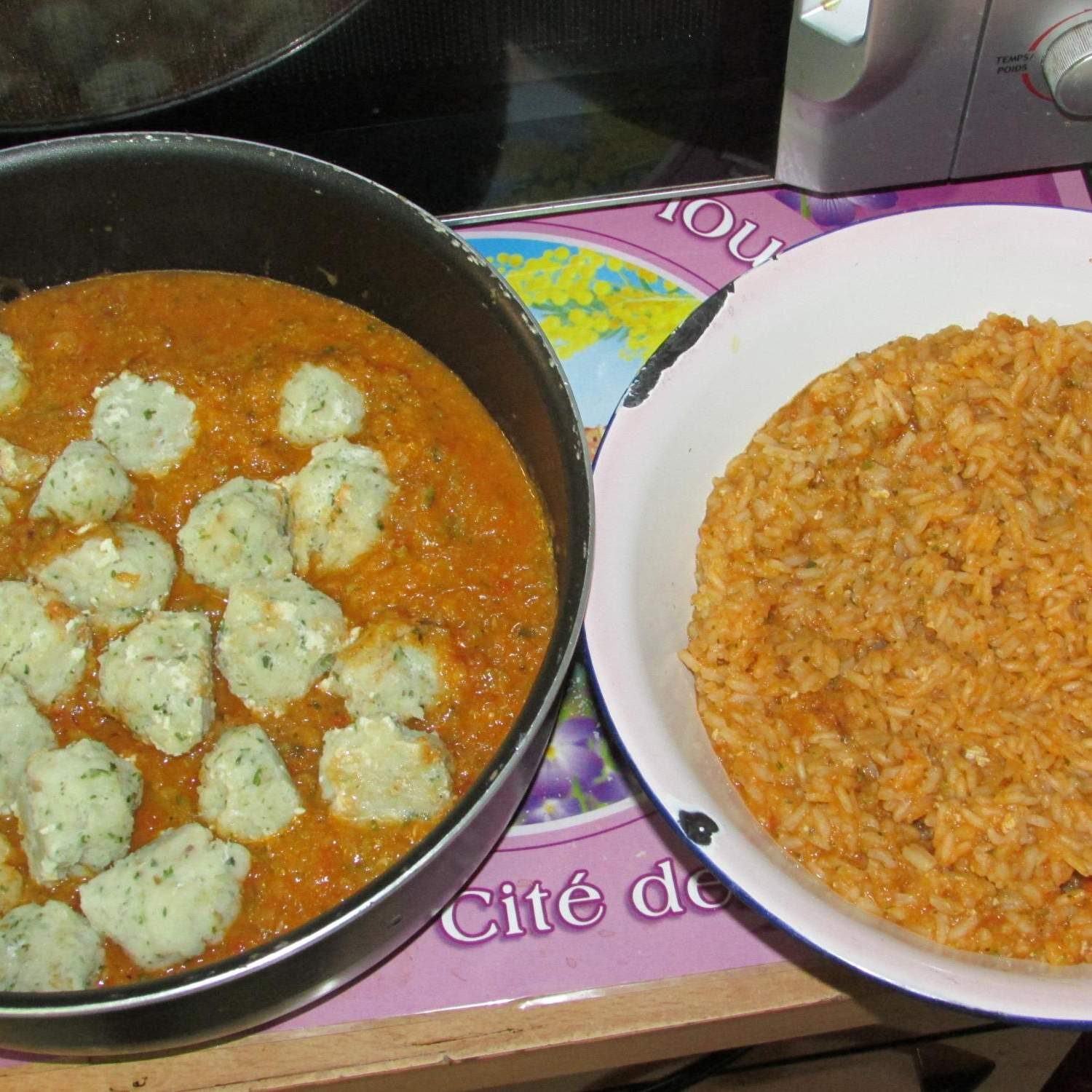 Boulette de poisson à la provençale et son riz