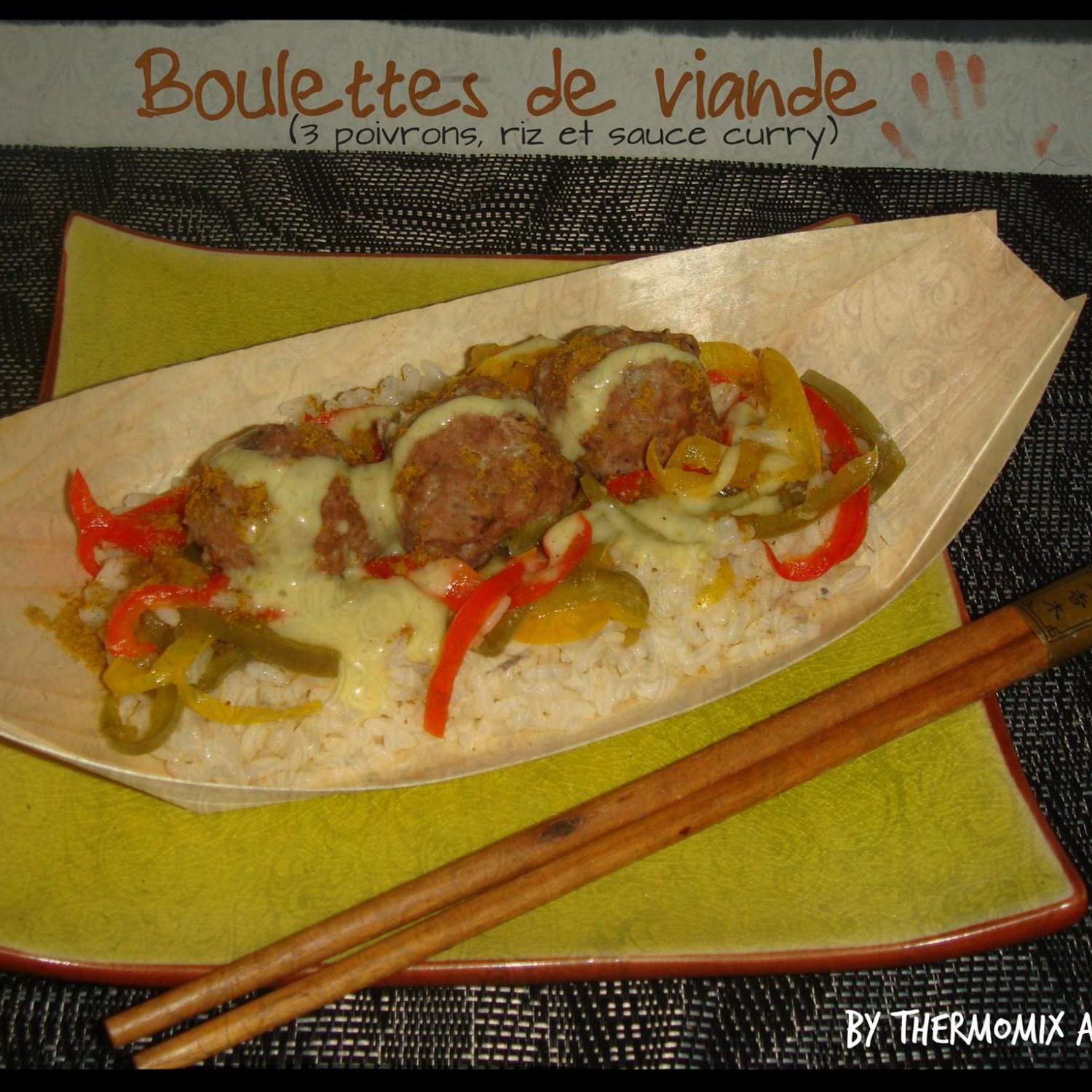 Boulettes de viande aux trois poivrons et sauce curry
