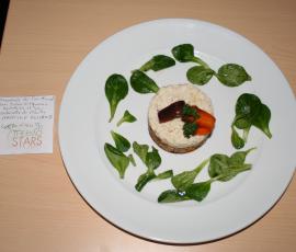 Brandade de Cabillaud sur Tian de Légumes Oubliés et sa Verdurette de Mâche