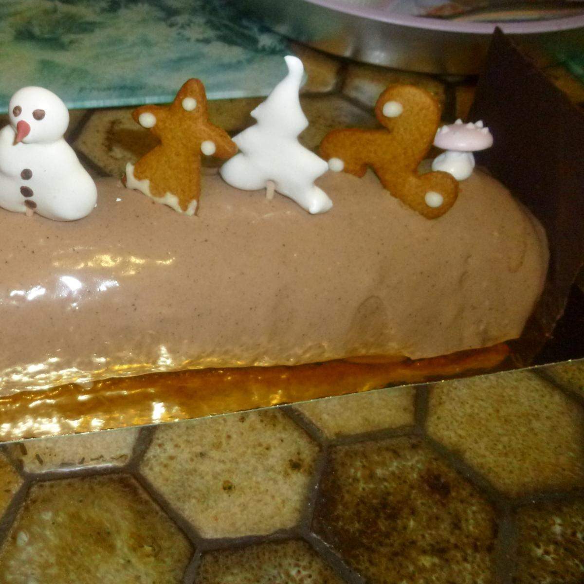 Bûche crémeux caramel beurre salé,mousse et miroir chocolat