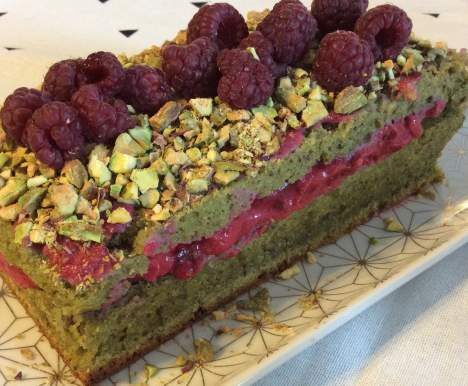 Bûche de fête : Pistache & Framboises