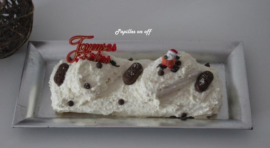 Bûche de Noël chocolat, noix de coco façon bounty