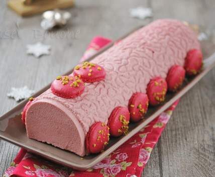 bûche framboise citron pistache
