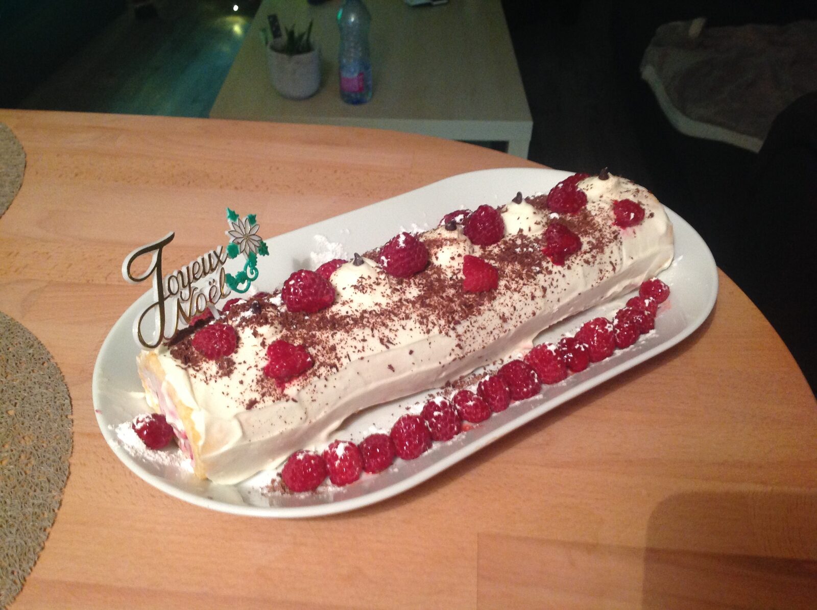 Buche mascarpone fromage blanc framboises