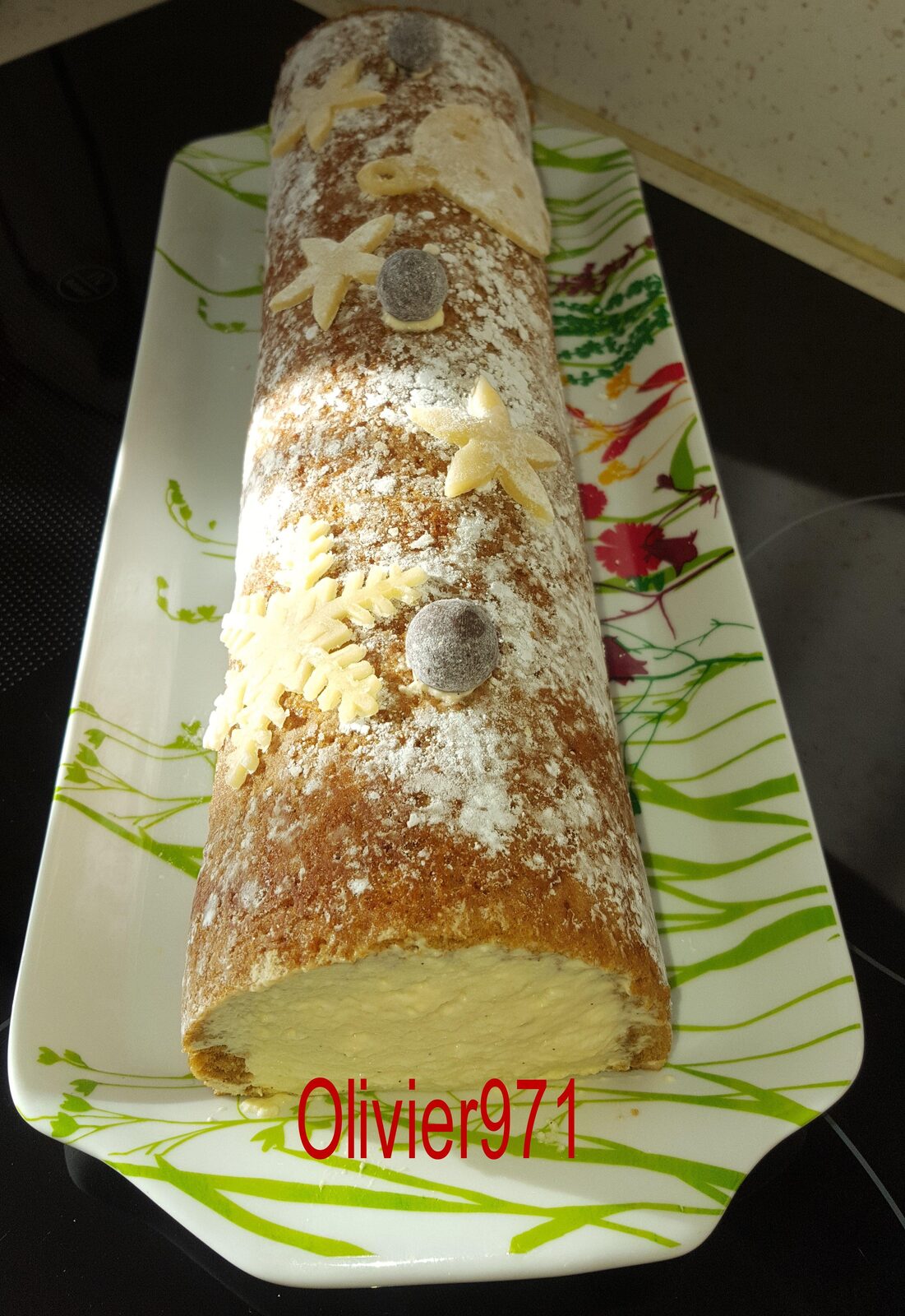 Bûche Pain D’épice et mousse bavaroise Mandarine Corse