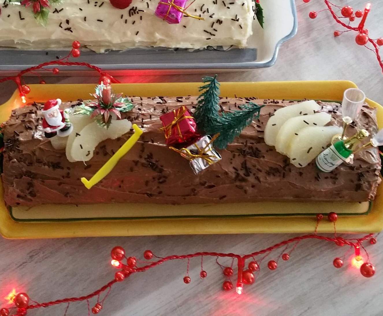 Bûche poires-chocolat