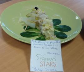 Cabillaud en papillotte poireau/endive et sa sauce au vin blanc