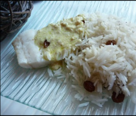 Cabillaud en sauce curry/coco