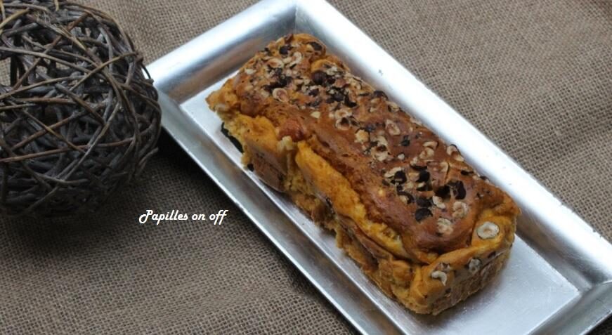 Cake fondant butternut, chèvre et noisettes