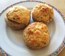 Champignons farcis bacon - chèvre