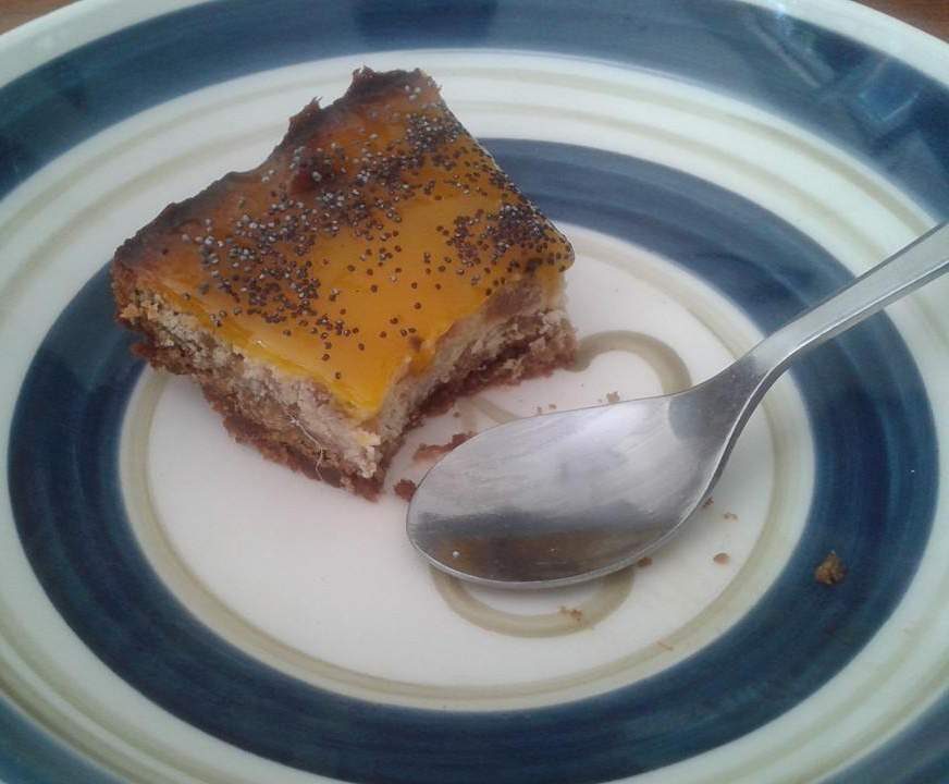 Cheescake mangue spéculos pavot