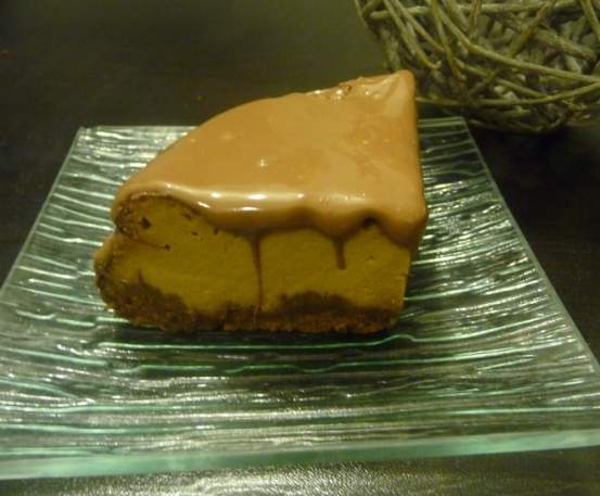 Cheesecake à la confiture de lait nappé de chocolat