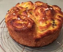 chinois crème patissière pépites de chocolat raisins secs