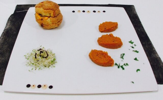 Choux Craquelin fondant d'endives et mousseline de st Jacques