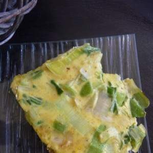 clafoutis de poireaux au camembert et curry