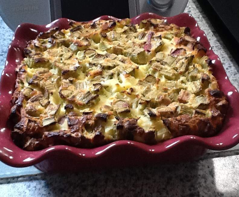 Clafoutis léger à la rhubarbe