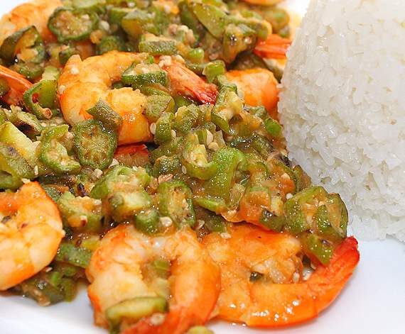 Colin et crevettes au