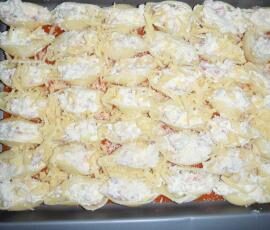 CONCHIGLIATI RIGATONI PANCETTA, MASCARPONE ET RICOTTA.