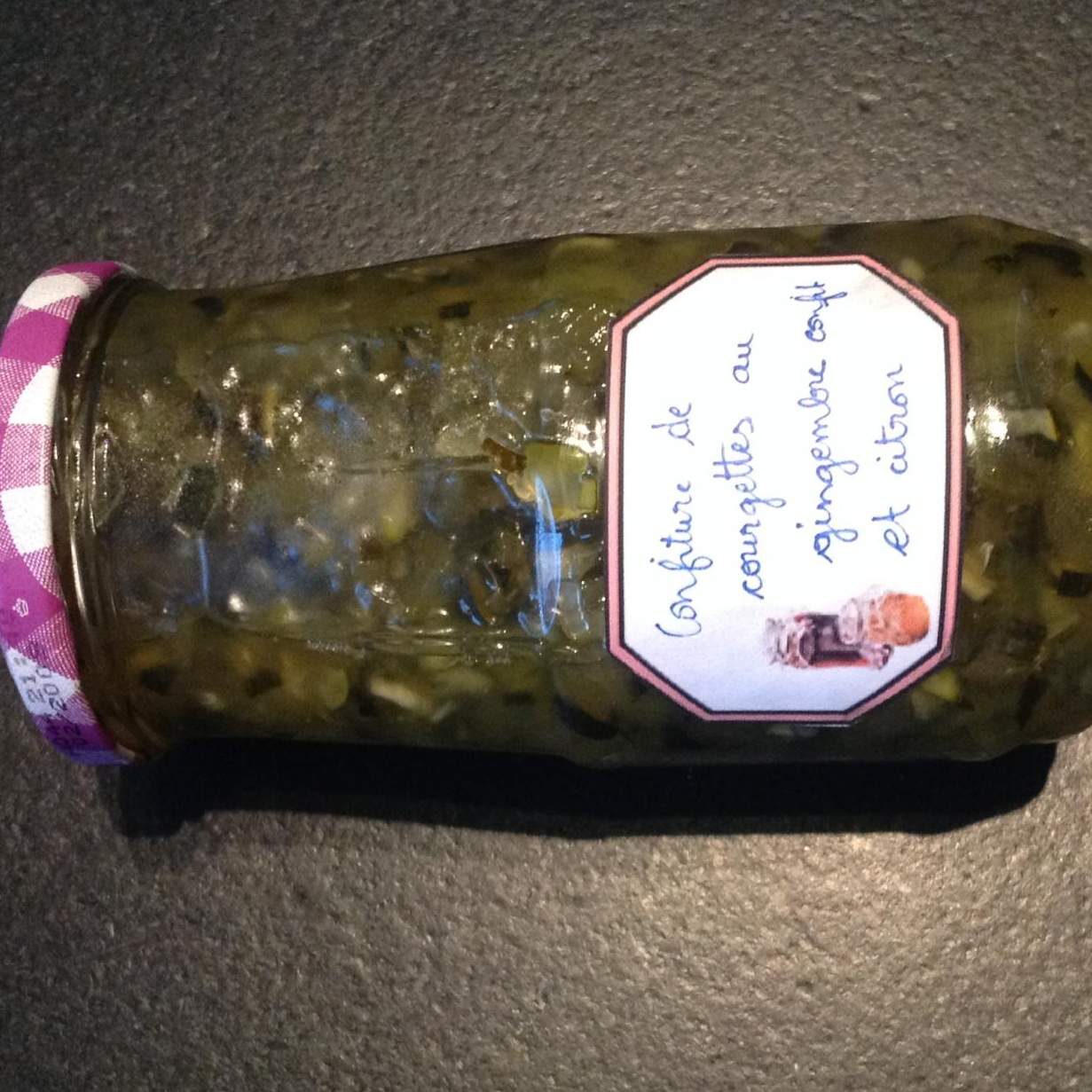 Confiture de courgette citron et gigembre confit