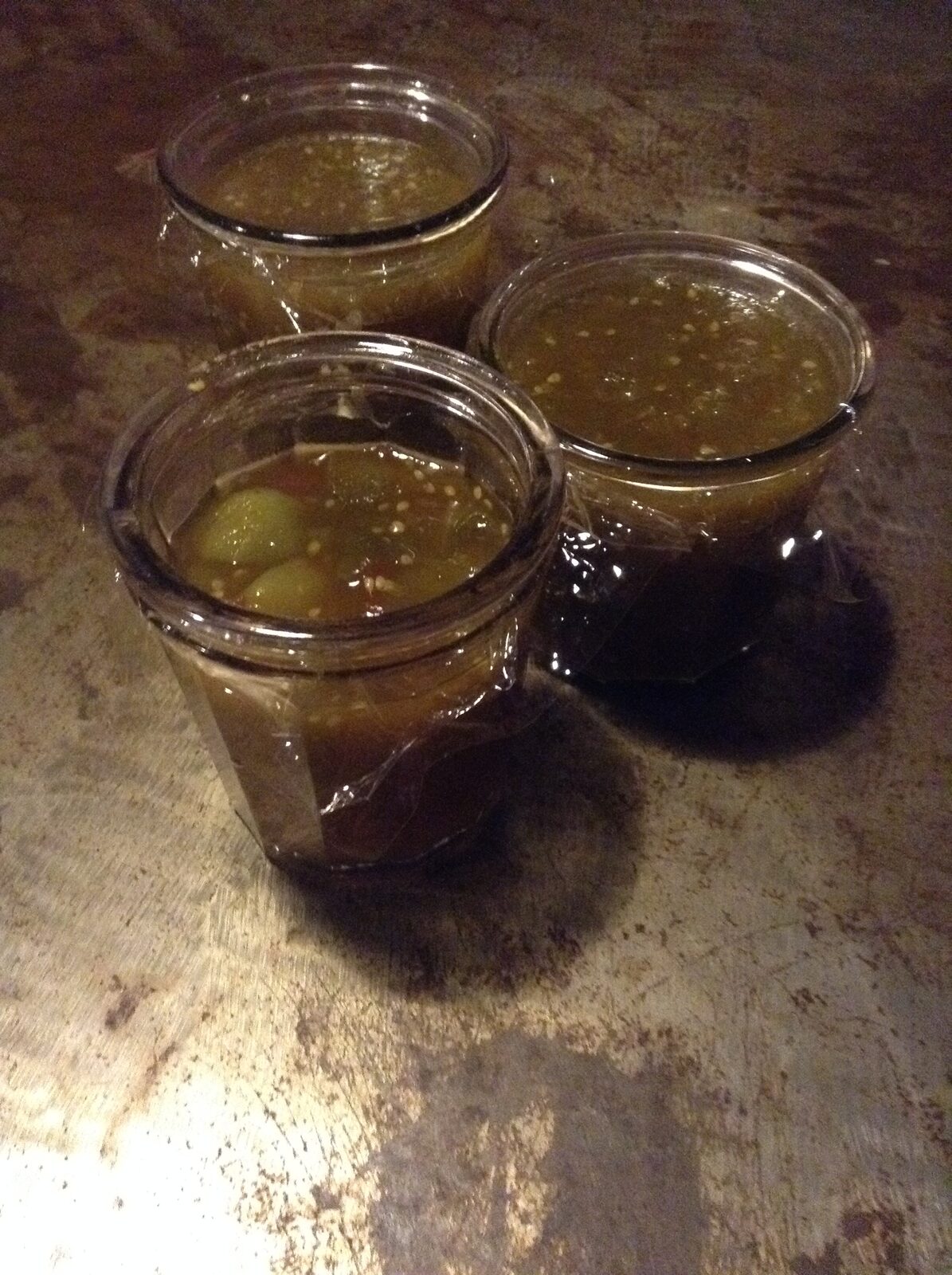 Confiture de tomates vertes.