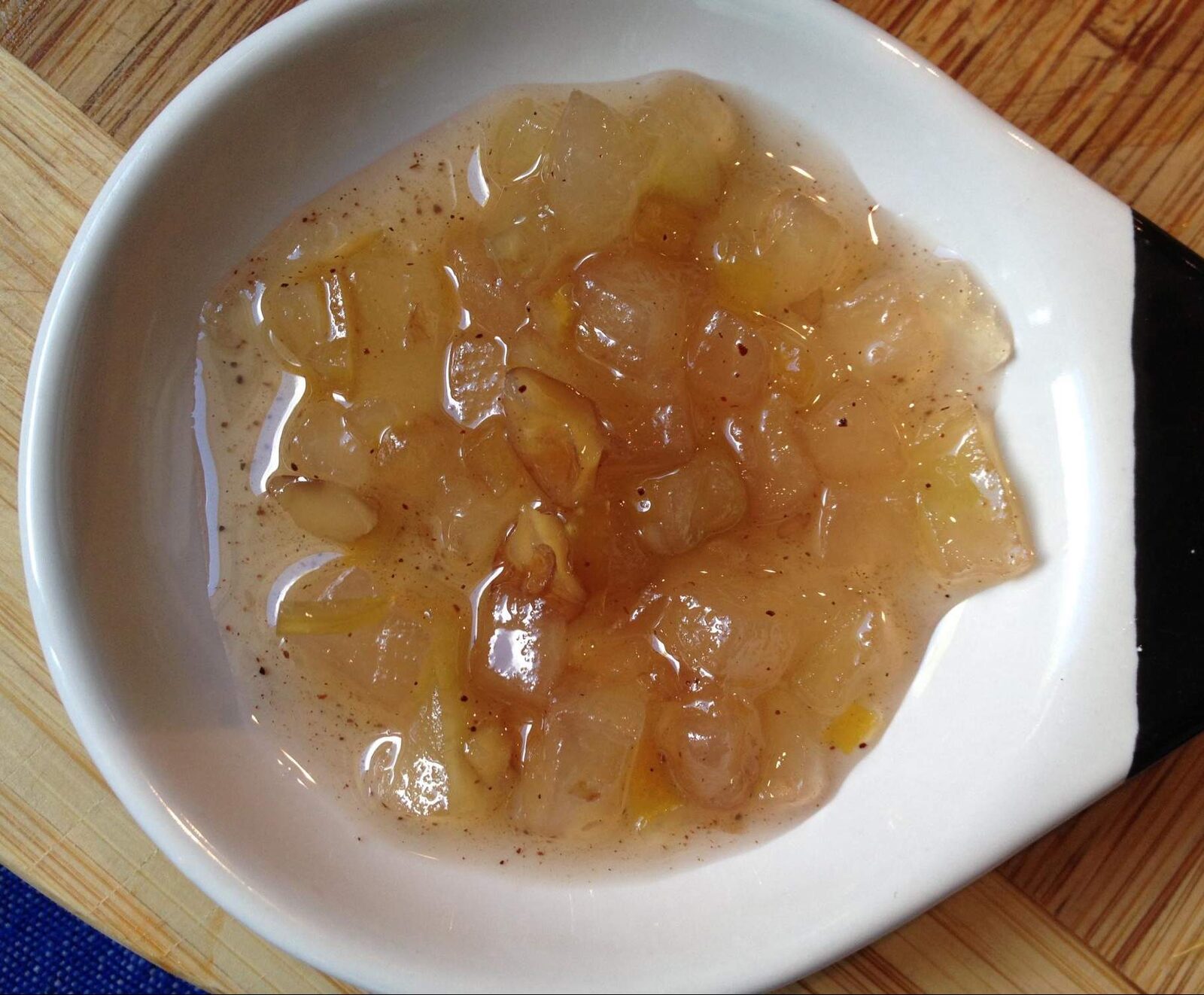 Confiture melon vert, citron, noix, cannelle