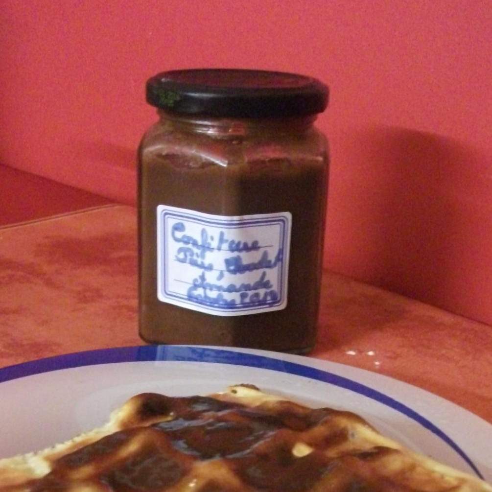 Confiture poires, chocolat et amande