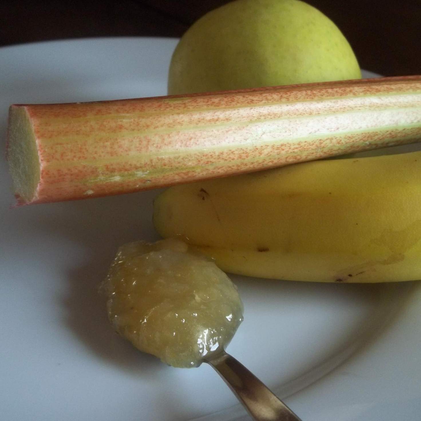 Confiture rhubarbes pommes bananes