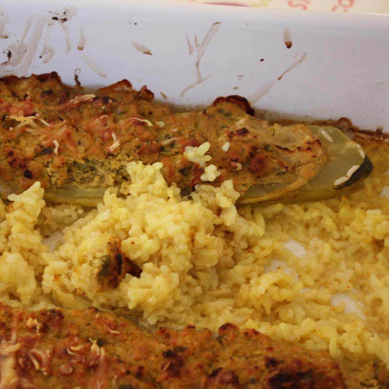 Courgettes farcies au tofu et au curry