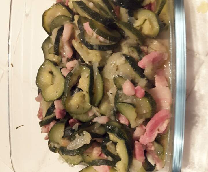 Courgettes lardons à l'italienne