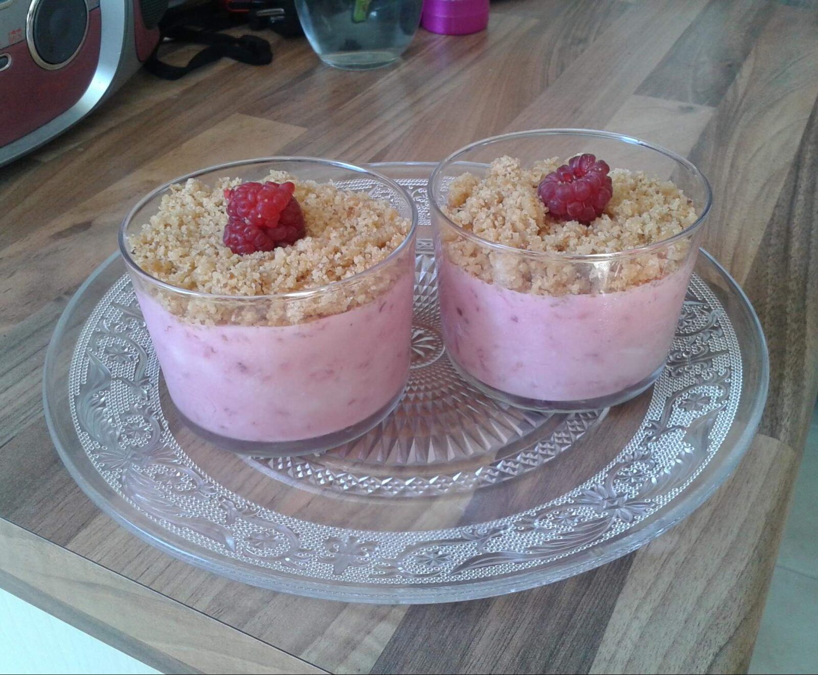 Crème aux framboises