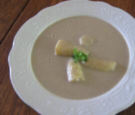 crème de champignons et asperges