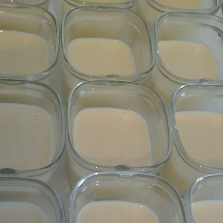 Crème dessert type Danette au chocolat blanc