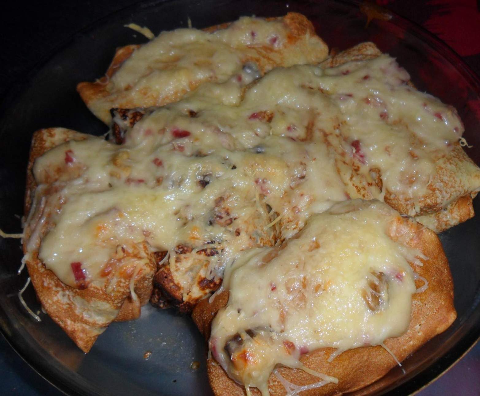 Crêpe lardons, champignons, fromage