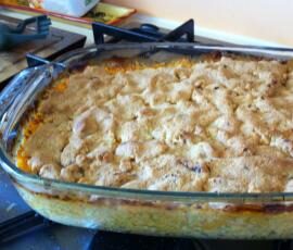 Crumble courgettes/carottes/chèvre