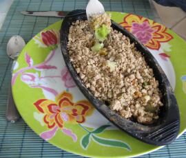 Crumble de poireau et haddock