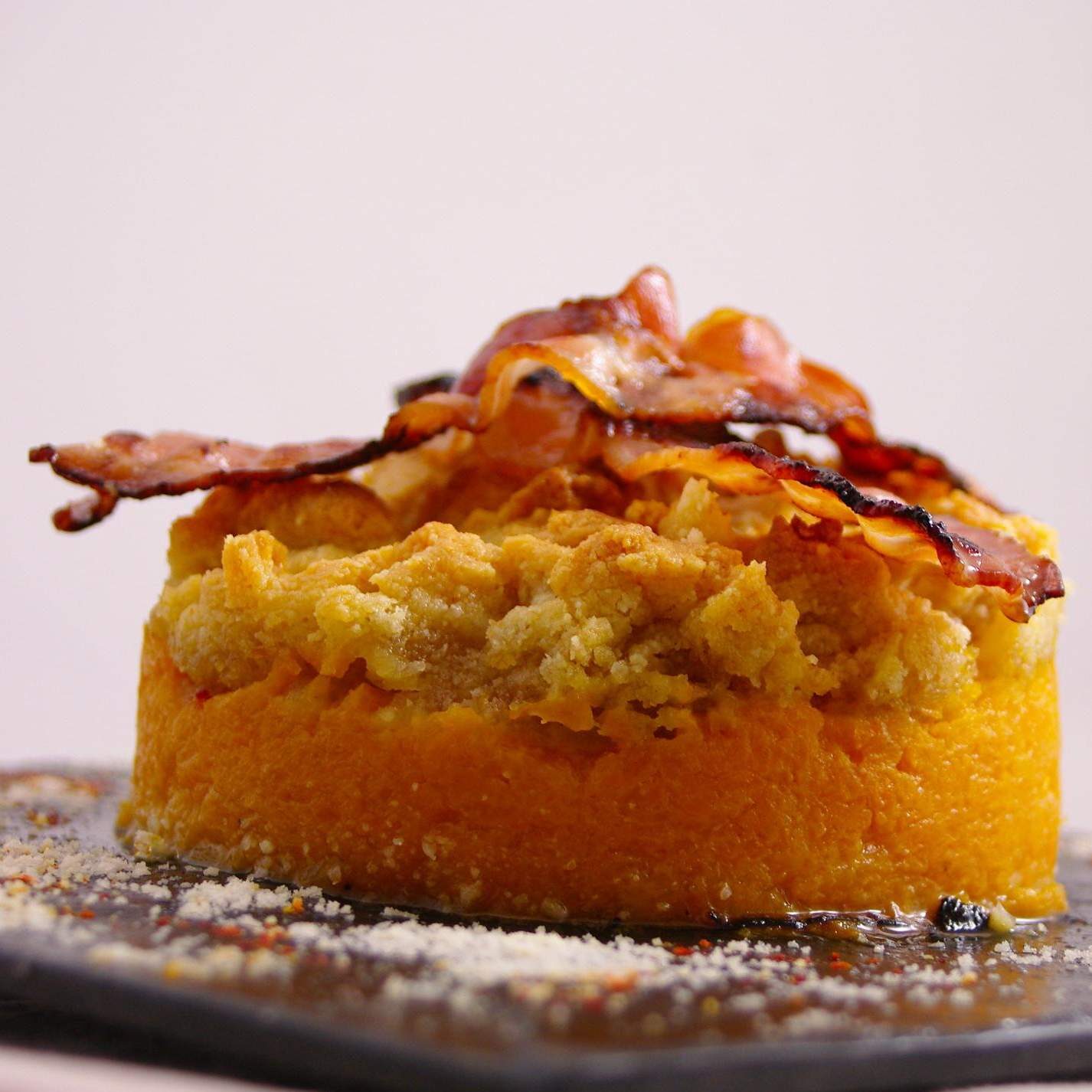 Crumble de potiron et lardons