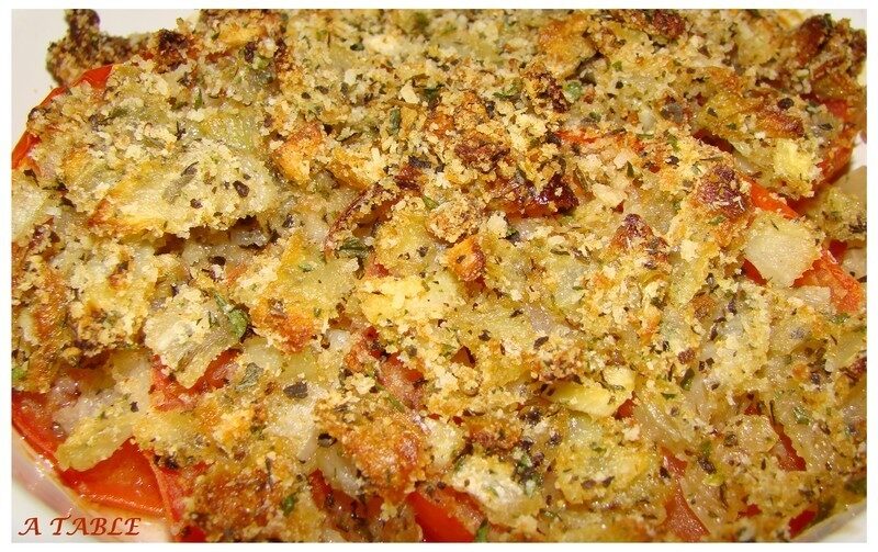 crumble tomates poivrons olives