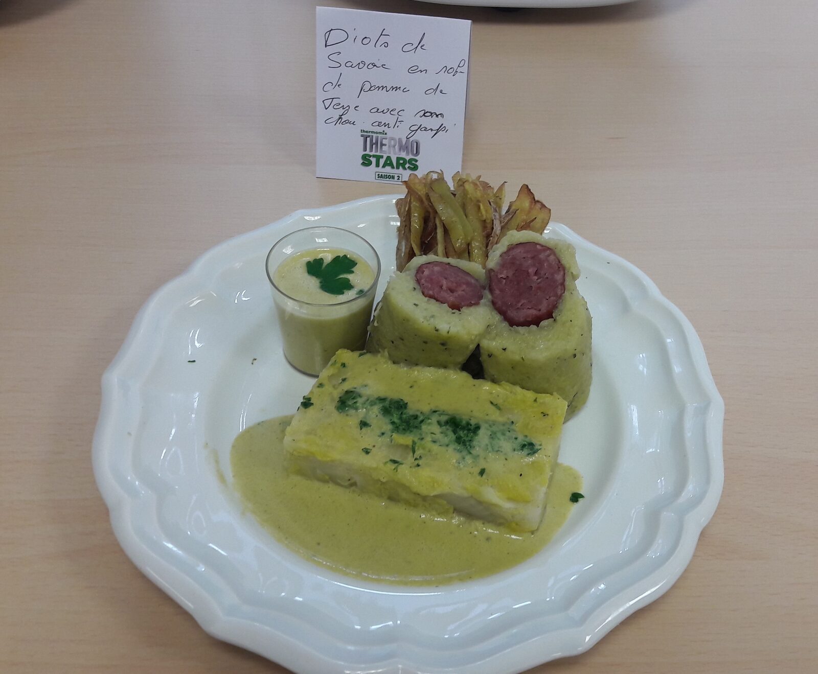 Diots de Savoie en robe de pommes de terre avec son chou et anti gaspi- Thermostars