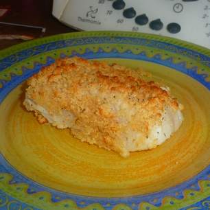 Dos de cabillaud en croute de parmesan et Comté (crumble)