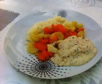 Dos de cabillaud sauce moutarde