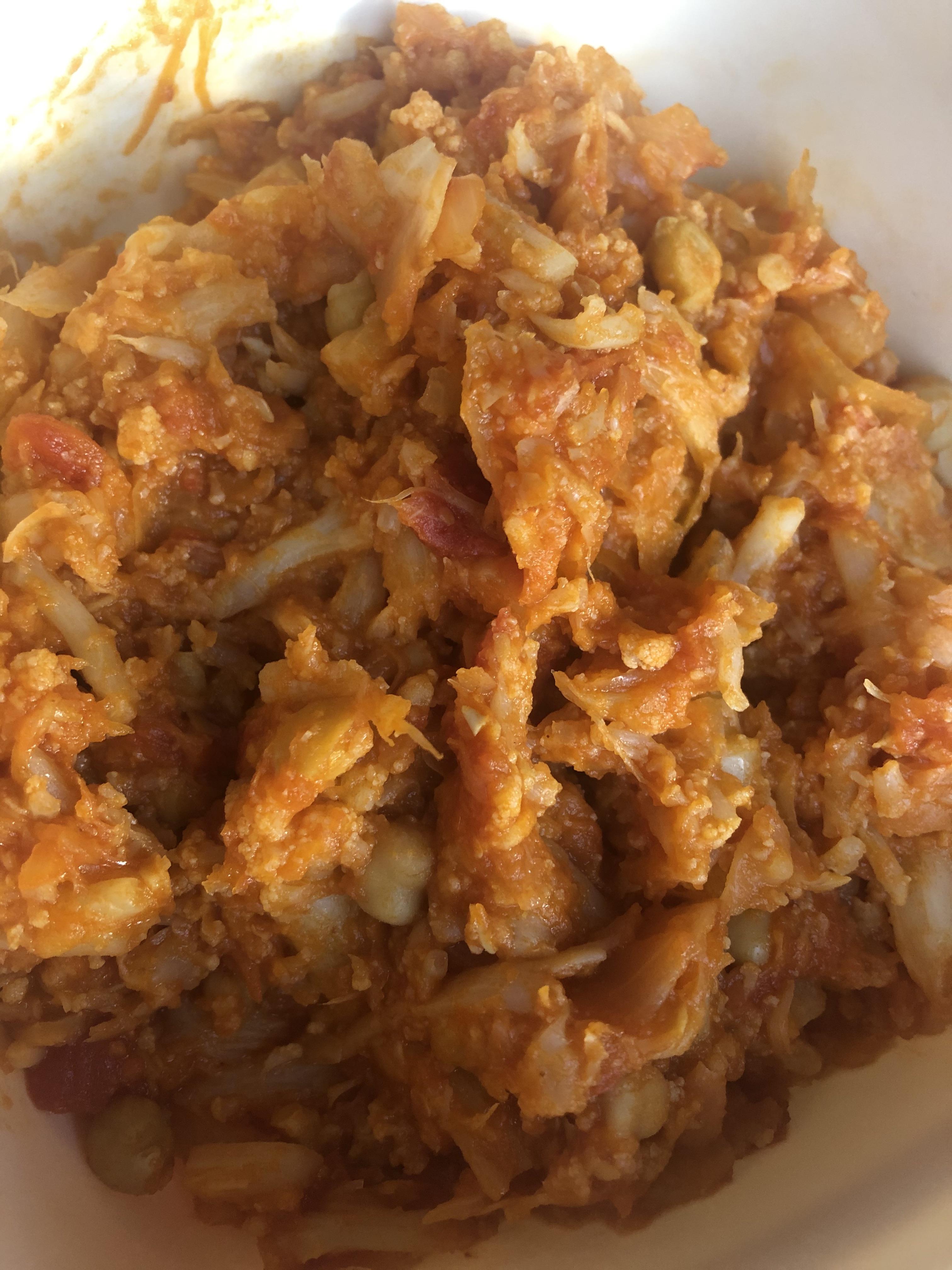 Écrasé de choux-fleur à la tomate et au curry