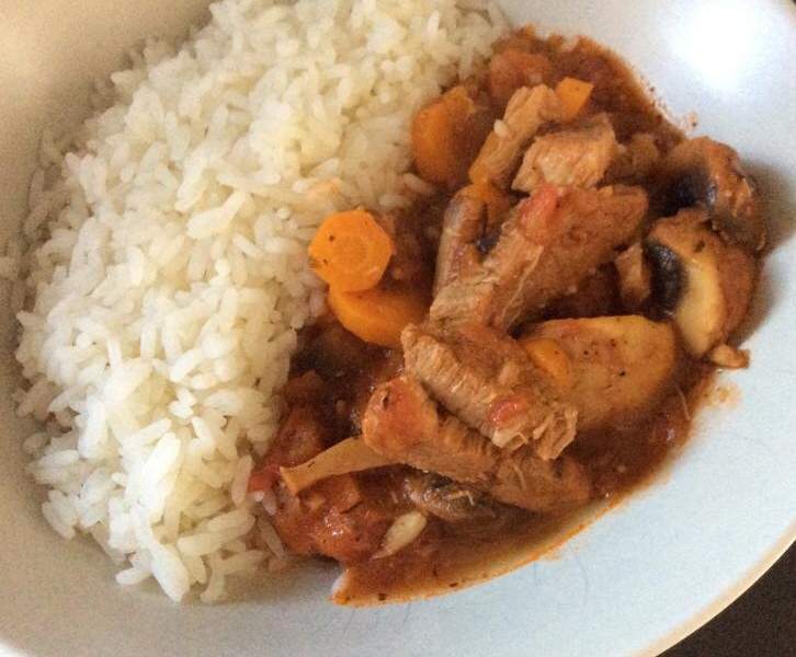 Émincé de veau façon marengo