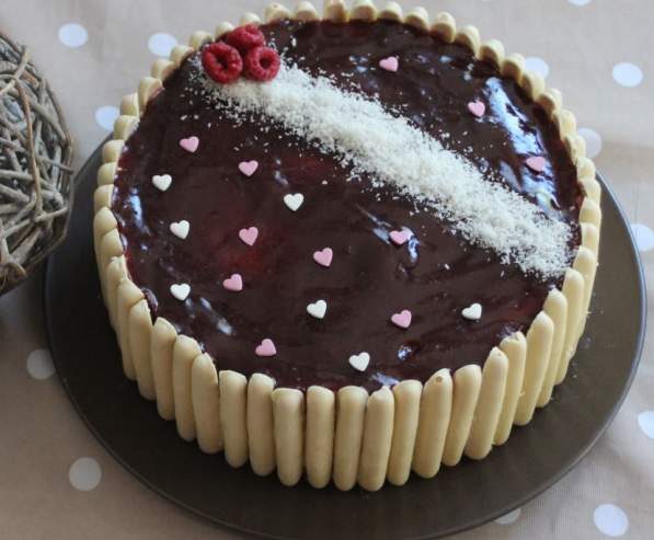 Entremet bavarois chocolat blanc et framboises (agar agar)