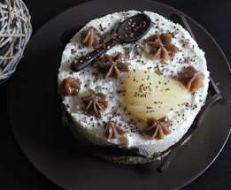 Entremet bavarois crème de marrons et poires (agar agar)