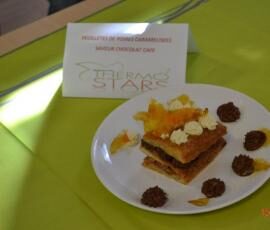 Feuilletes de poires caramelisees saveur chocolat cafe